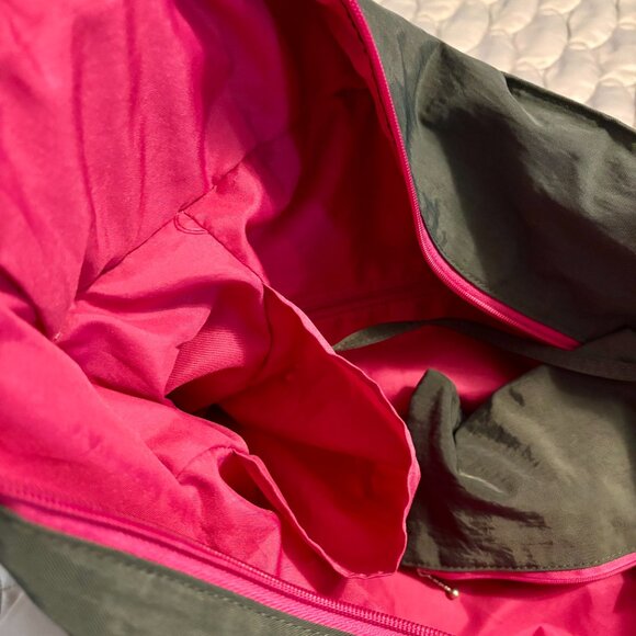 Baggallini Gray and Pink Weekender Expandable Carryall Overnight Tote Bag - Picture 11 of 14